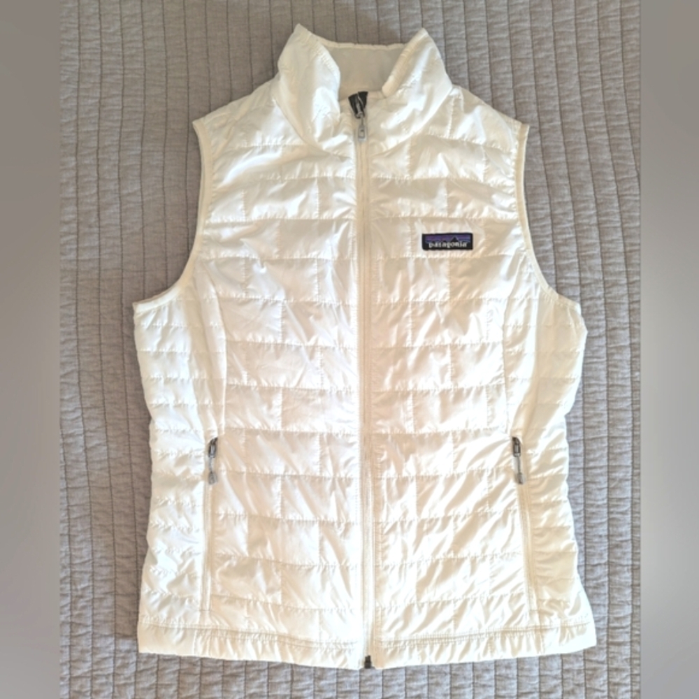🍂PATAGONIA🍂NANO PUFF VEST Birch White, Sz. Small, PRISTINE CONDITION!!